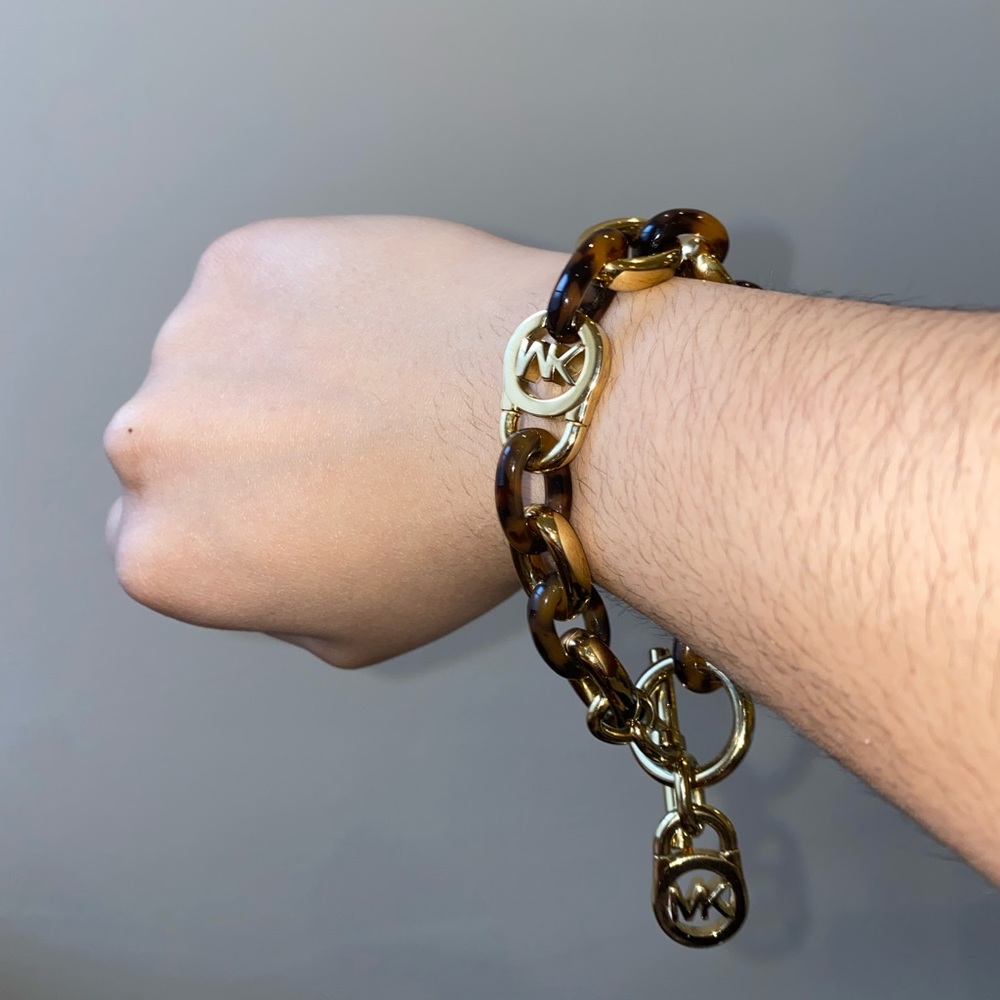 Michael Kors Gold and Tortoise Chain Bracelet